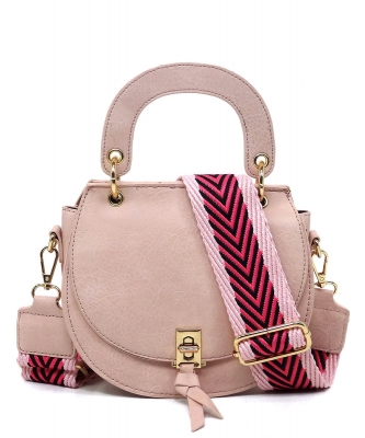 Fashion Flap Saddle Satchel Crossbody Bag GL0074 BLUSH.